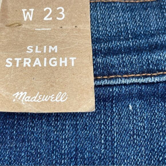 NWT Madewell Slim Straight High Rise Blue Jeans Size W23 - Picture 9 of 12